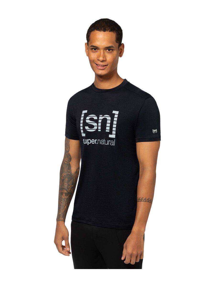super.natural Grid Logo Tee Herren, jet black/vapor grey - Bild 3