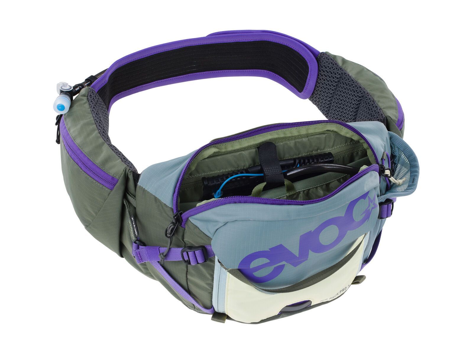 Evoc Hip Pack Pro 3 + Hydration Bladder 1,5, steel/violet/dark olive - Bild 6