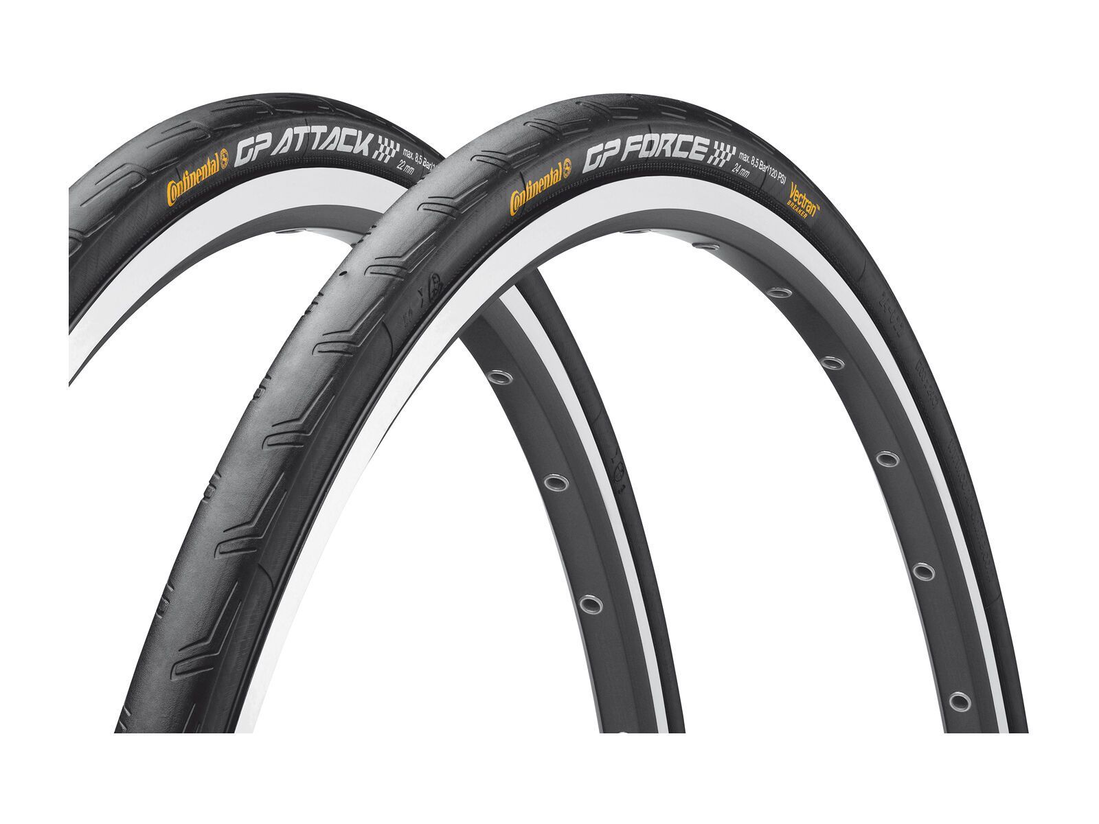 Continental Grand Prix Attack & Force VectranBreaker, 700C, Set VR/HR, black - Bild 1