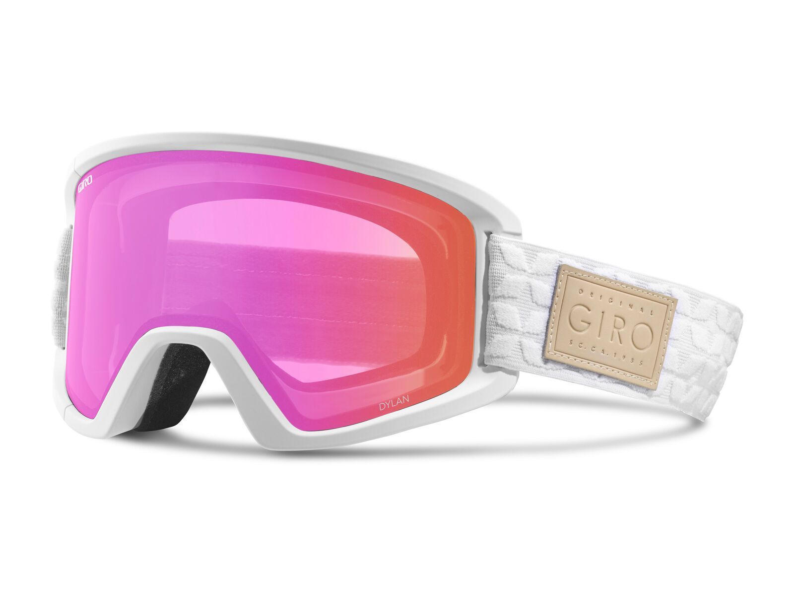 Giro Dylan inkl. WS, white quilted /Lens: amber pink/yellow - Bild 1