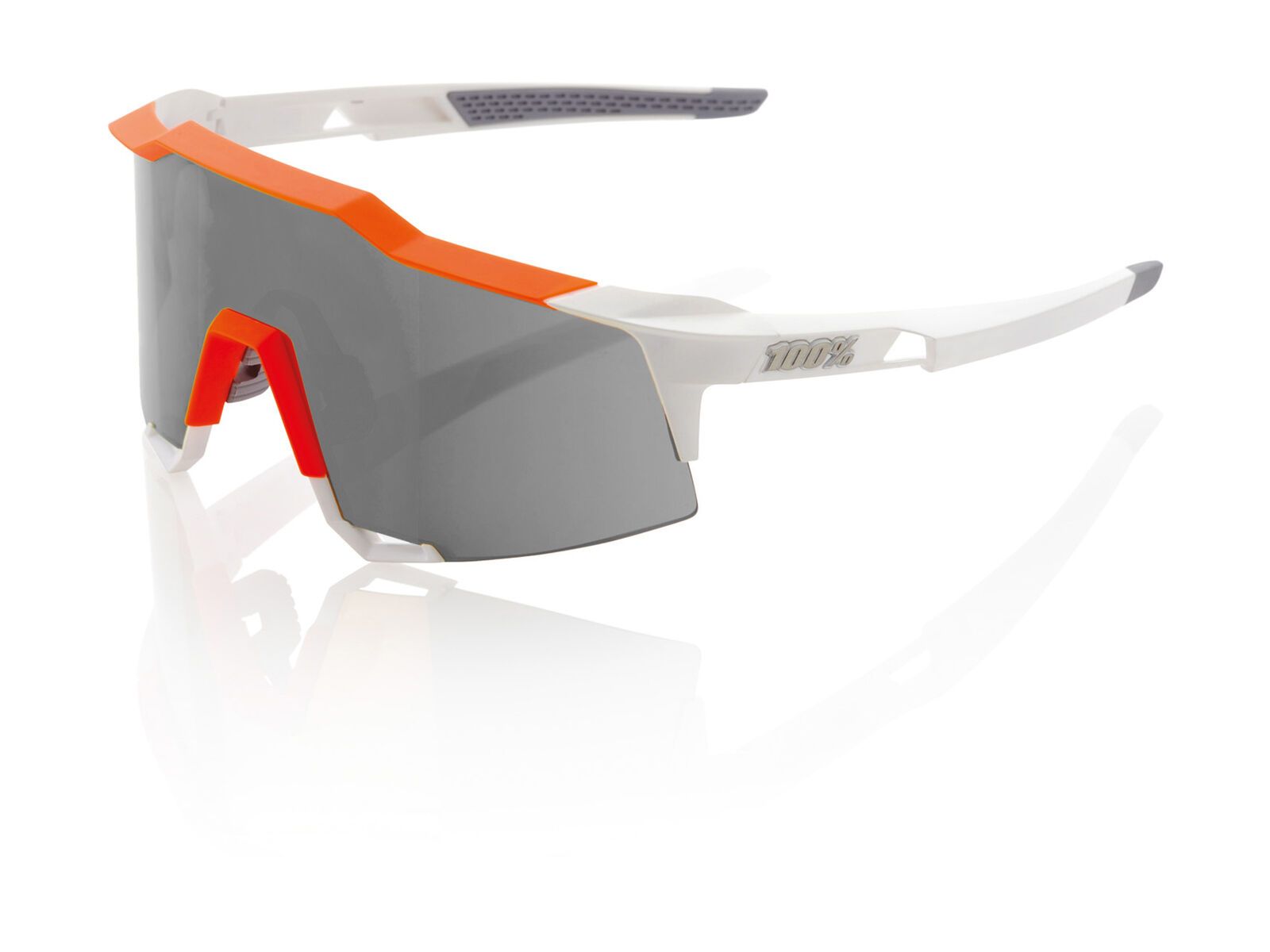 100% Speedcraft, white/orange/Lens: smoke - Bild 1