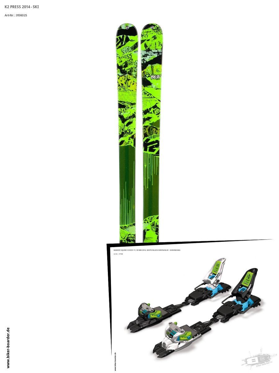 K2 SKI Set: Press 2014 + Marker Squire Schizo 11 - Bild 1