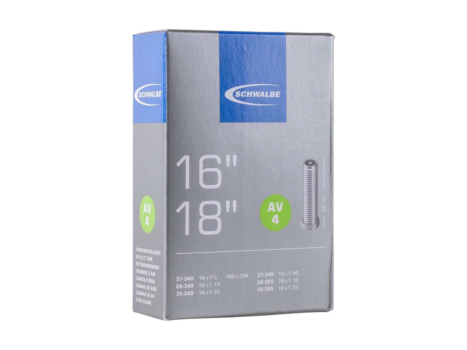 Schwalbe Schlauch AV 4 - 16/18 x 1.10-1.35 - Bild 1