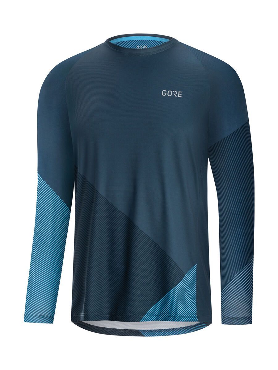GOREWEAR C5 Trail Trikot Langarm, deep water blue/dynamic cyan - Bild 1