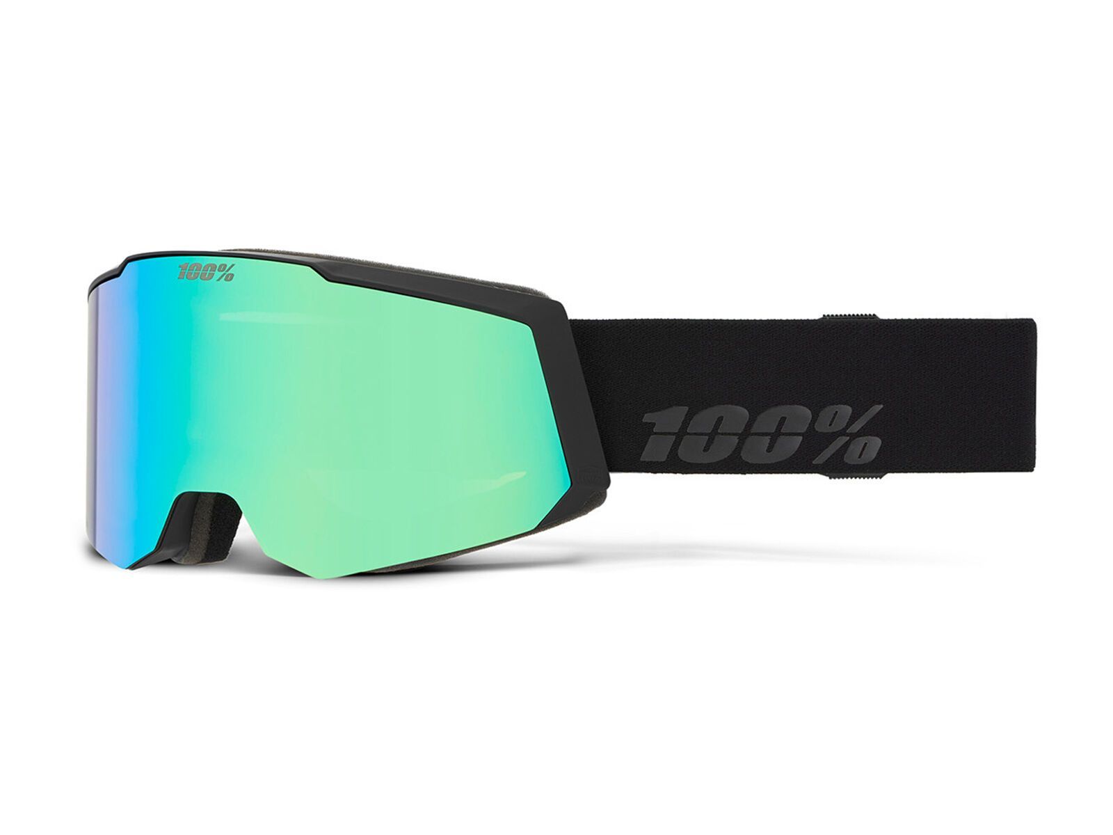 100% Snowcraft S - HiPER Grey-Blue w/Green ML Mir, black/green - Bild 1