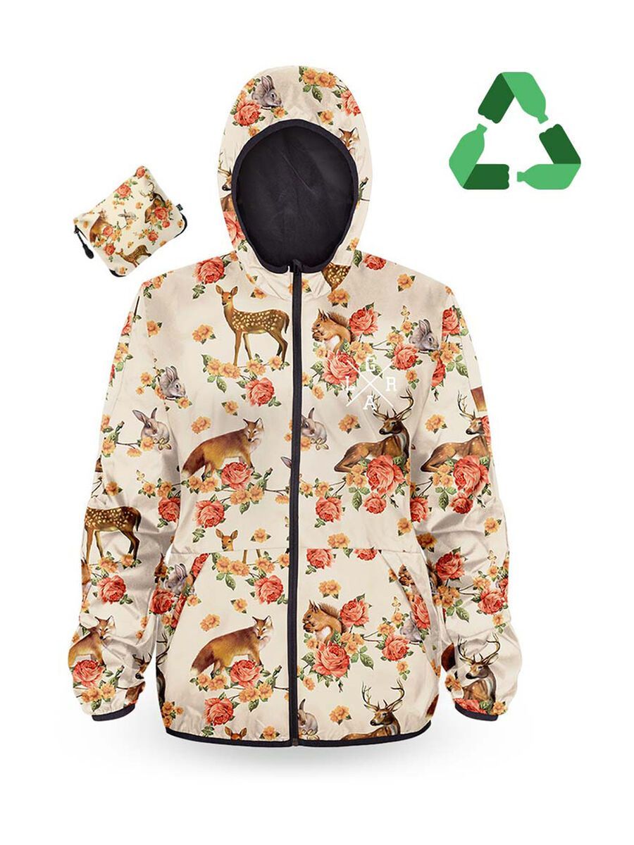 Loose Riders Women's Water Resistant Wind Breaker Forest Animals, multi color - Bild 2