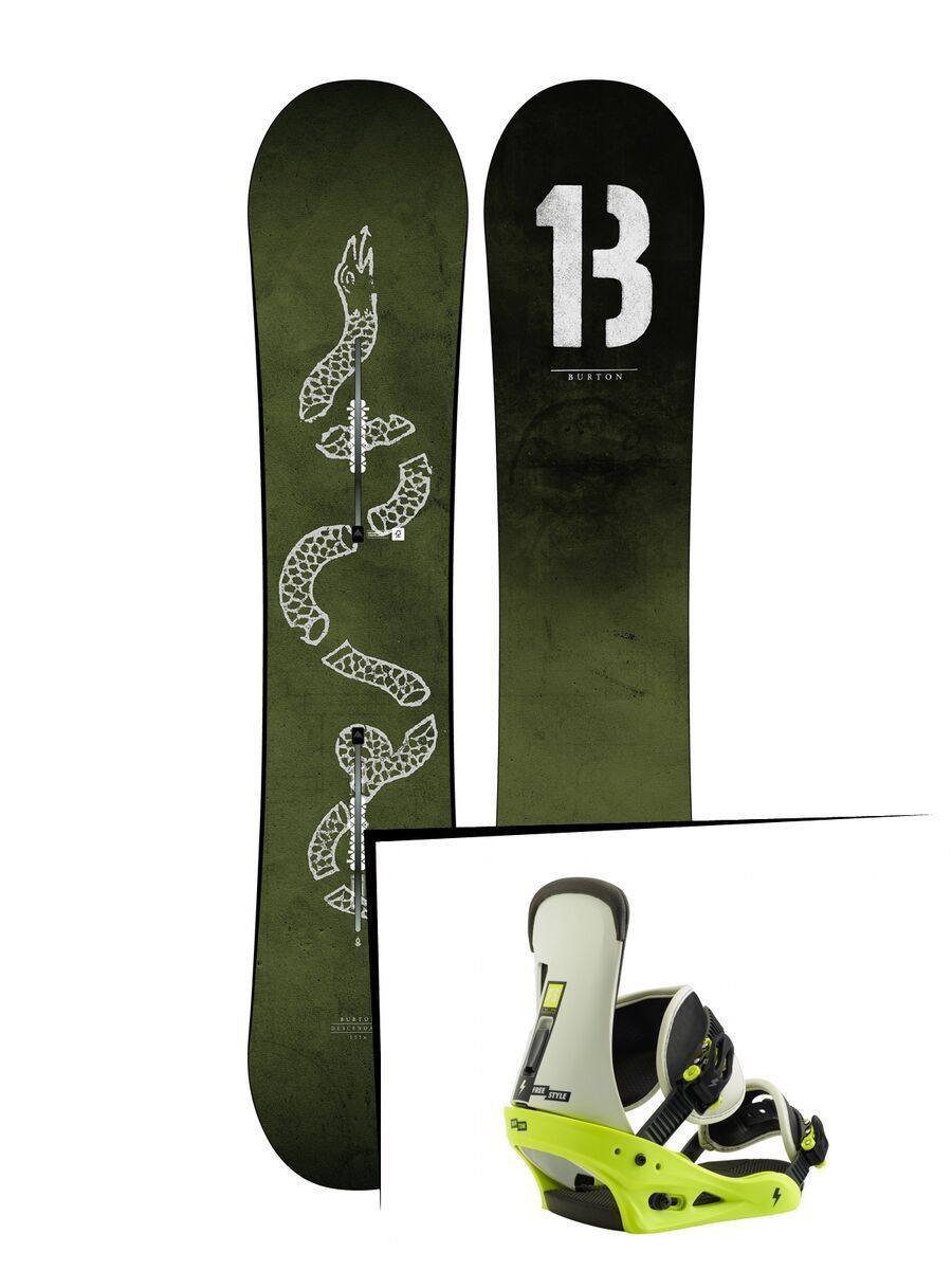 Set: Burton Descendant Wide 2019 + Burton Freestyle mtn dude green - Bild 1
