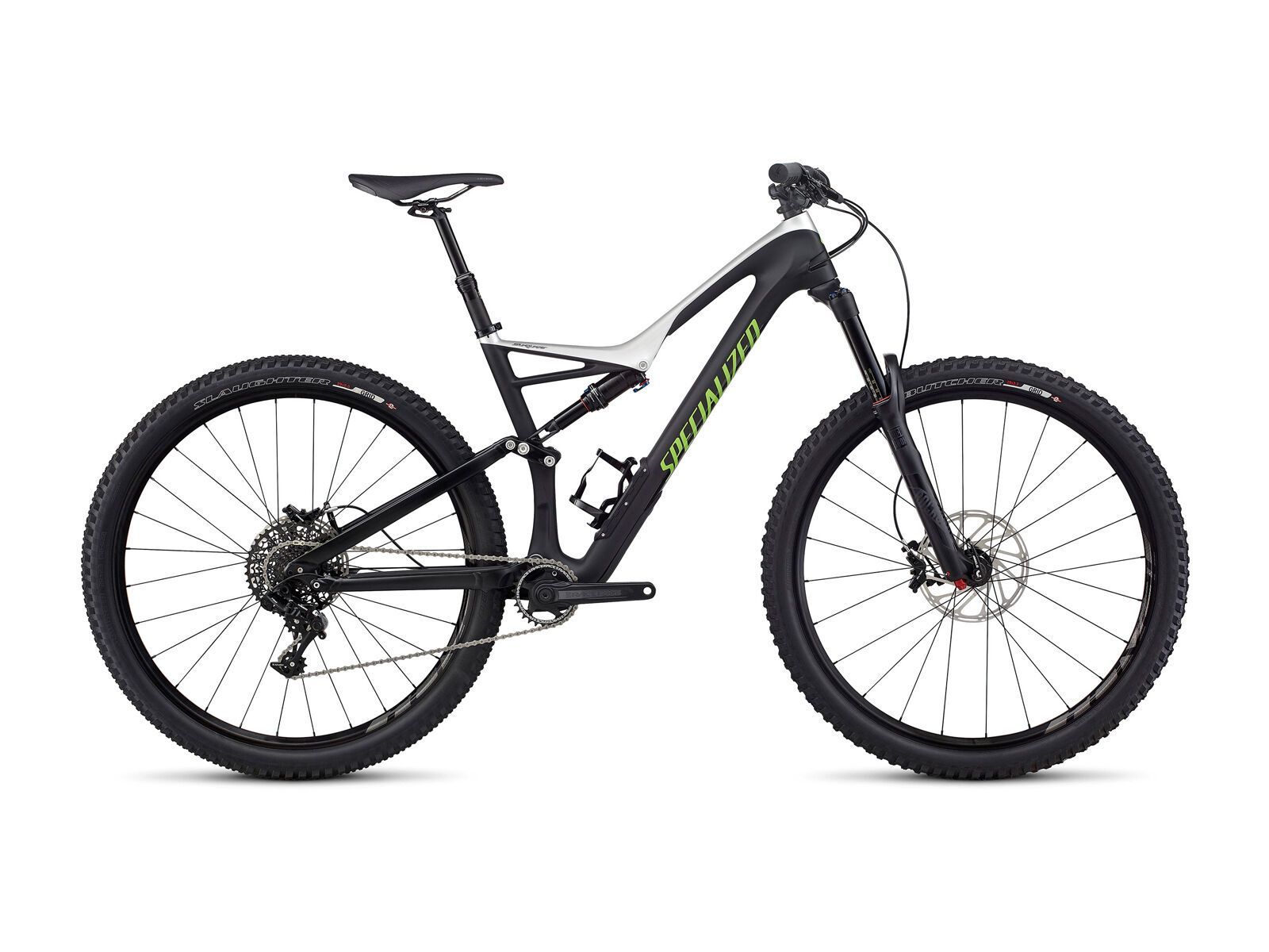 Specialized Stumpjumper FSR Comp Carbon 29, satin tarmac black/light silver/monster green - Bild 1