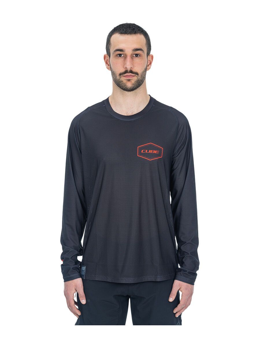 Cube Vertex Rundhalstrikot langarm, black - Bild 3