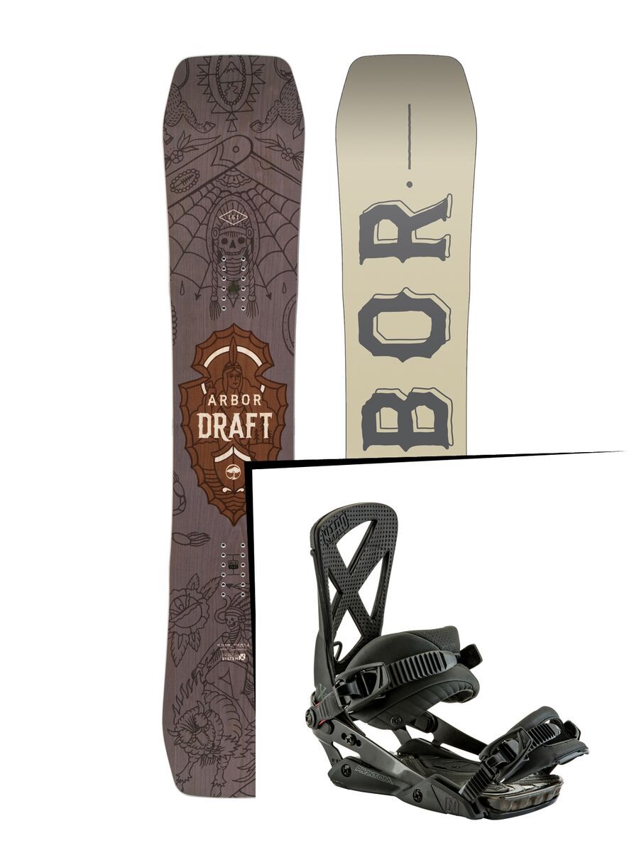 Set: Arbor Draft 2017 + Nitro Phantom 2017, midnight - Snowboardset - Bild 1