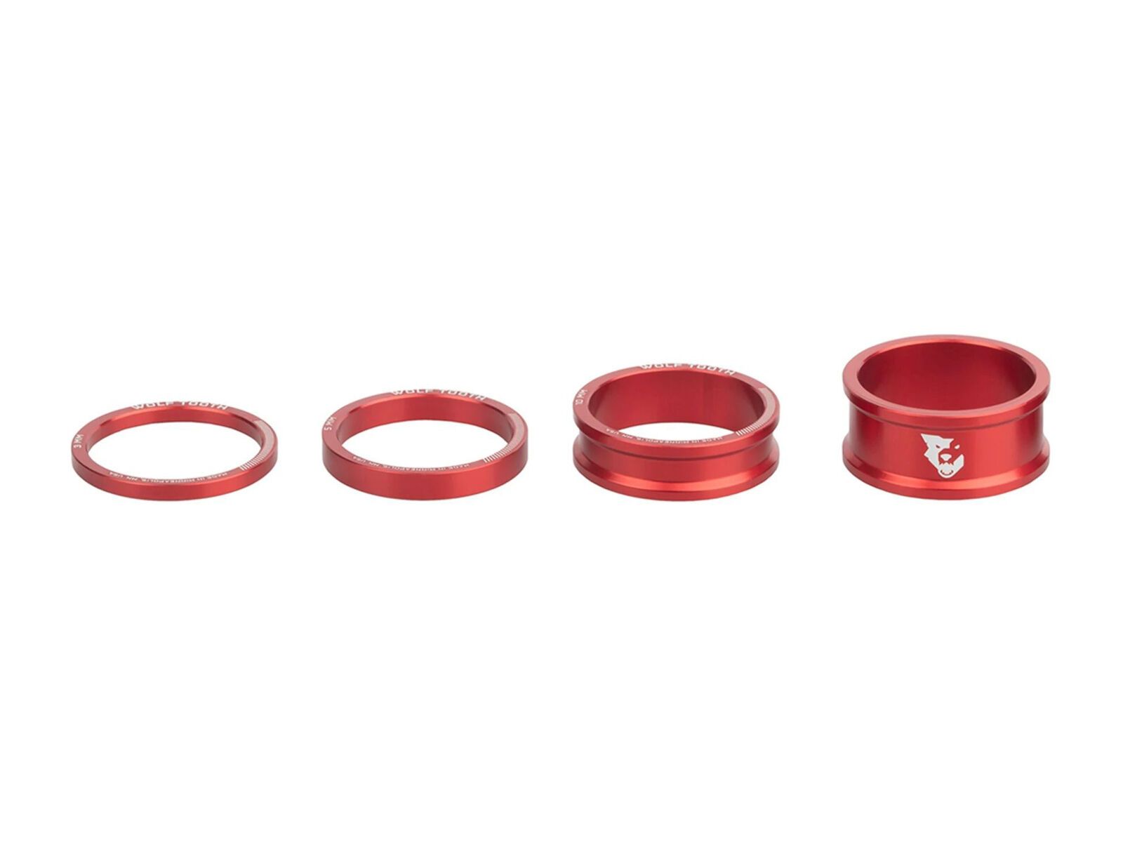 Wolf Tooth Precision Headset Spacers - 3/5/10/15 mm Kit, red - Bild 1