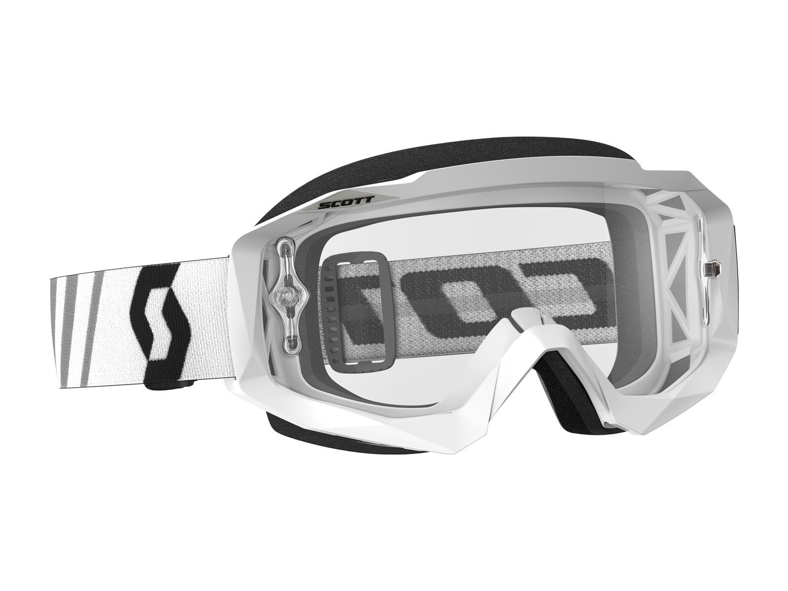 Scott Goggle Hustle MX, white/black/Lens: clear - Bild 1