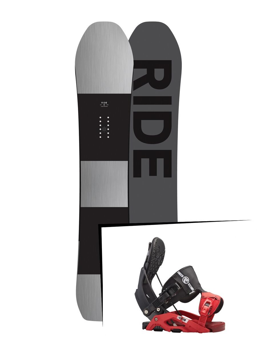 Set: Ride Timeless 2017 + Flow Nexus 2016, black/red - Snowboardset - Bild 1