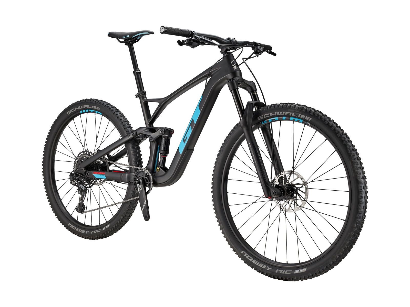 GT Sensor Carbon Elite, satin raw w/ gloss aqua blue and red - Bild 3