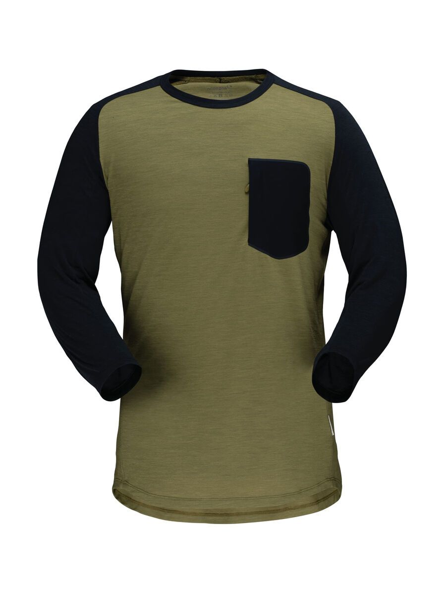 Norrona skibotn wool 3/4 T-Shirt M's, olive drab - Bild 1