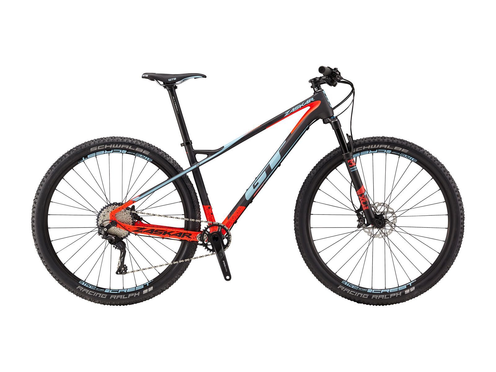 GT Zaskar Carbon Expert, satin raw w/ neon red & sky blue - Bild 1