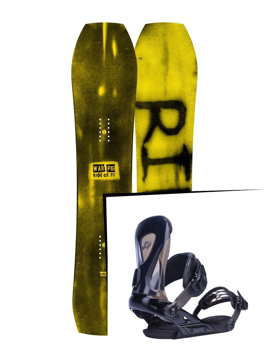 Set: Ride Warpig Small 2017 + Ride Revolt 2017, black - Snowboardset - Bild 1
