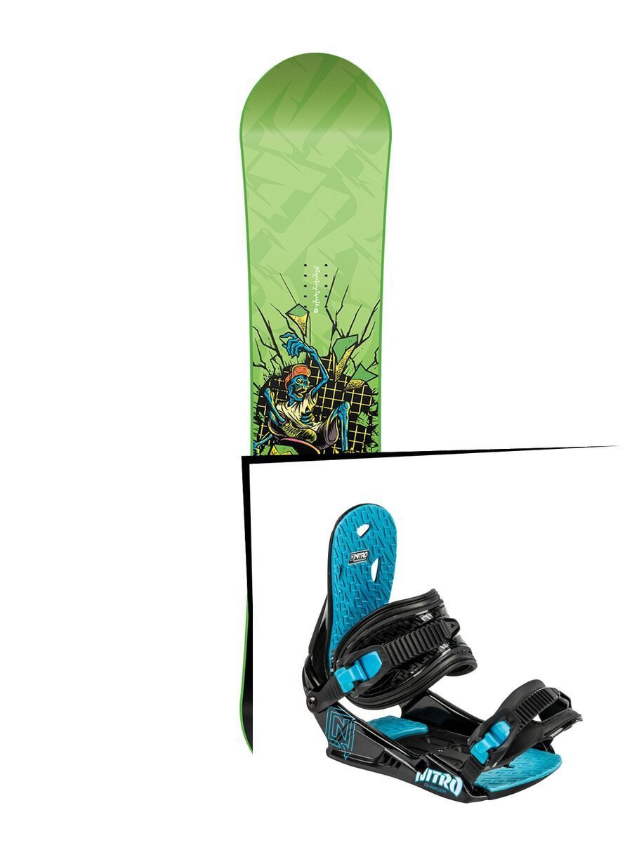 Set: Nitro Ripper Youth Wide 2017 + Nitro Charger 2015, black - Snowboardset - Bild 1