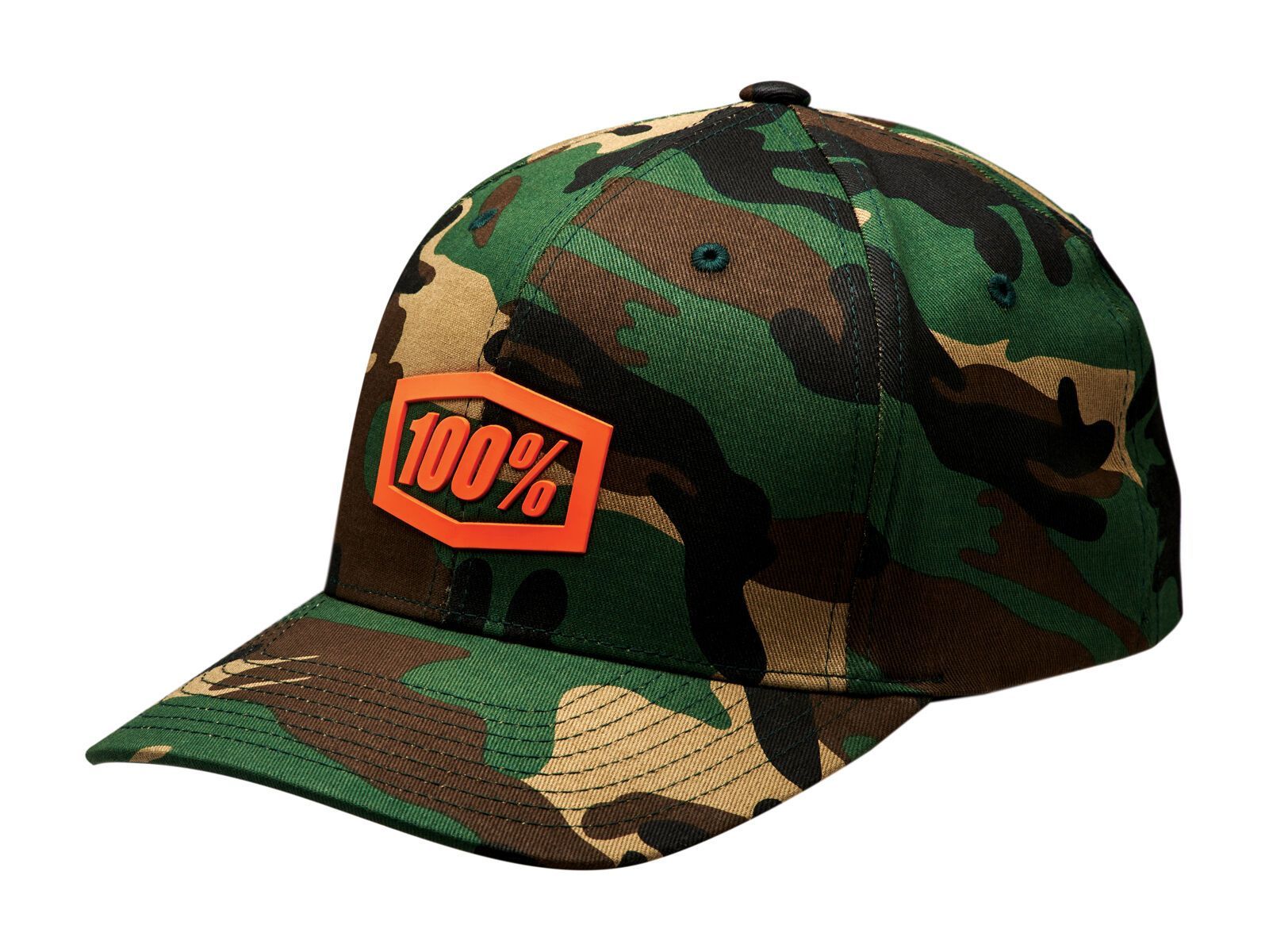 100% Trek Flexfit Hat, camo black/green - Bild 1