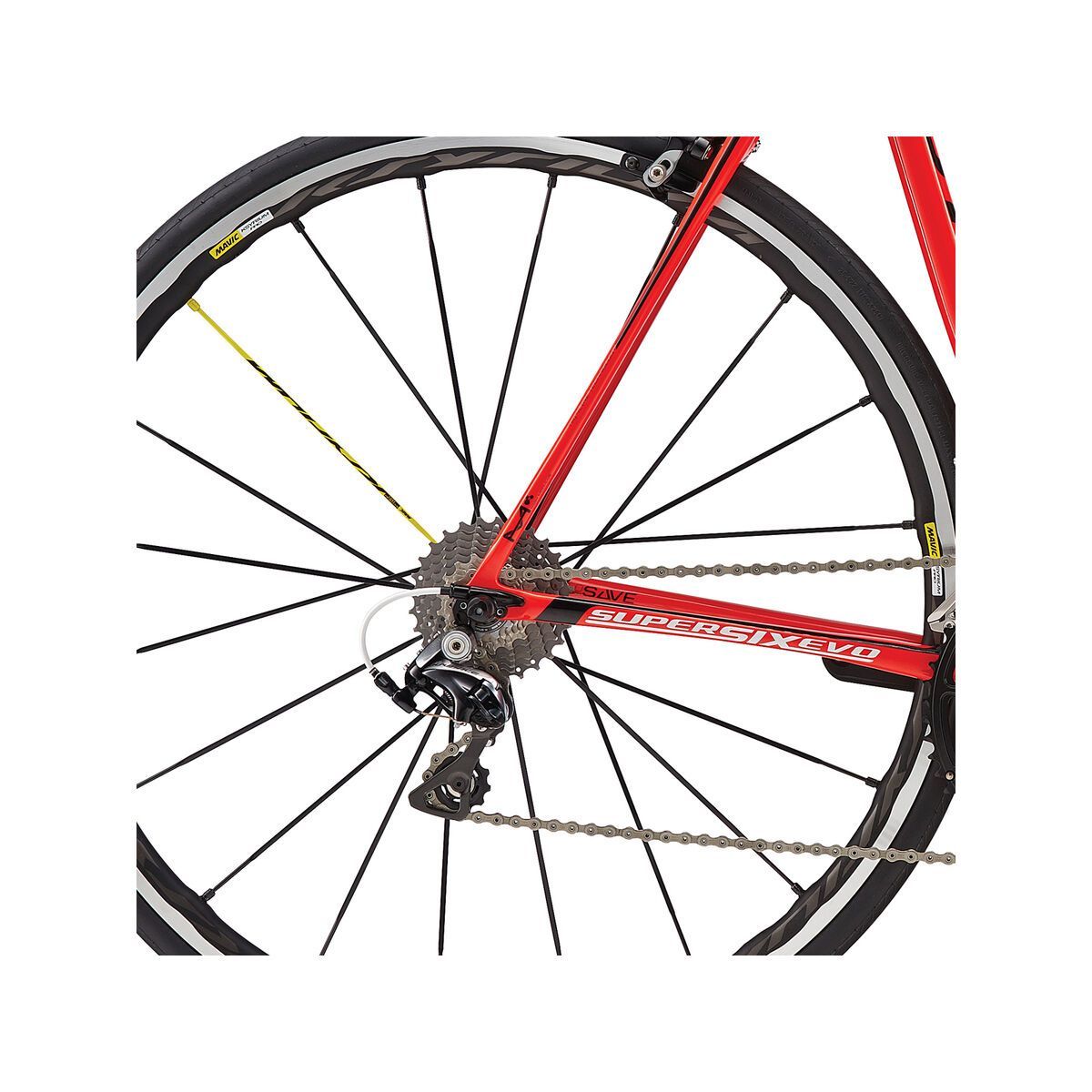 Cannondale SuperSix Evo Hi-Mod Dura Ace 1, acid red w/ jet black and white, gloss - Bild 4