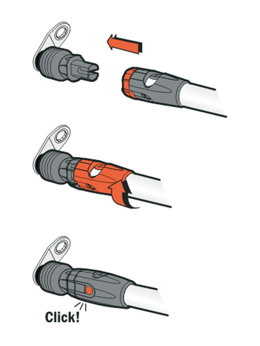 Weber Umrüstset E-Kupplung + Deichselanschluss vierkant für Chariot / Carry Freedom - mit Schloss - Bild 2