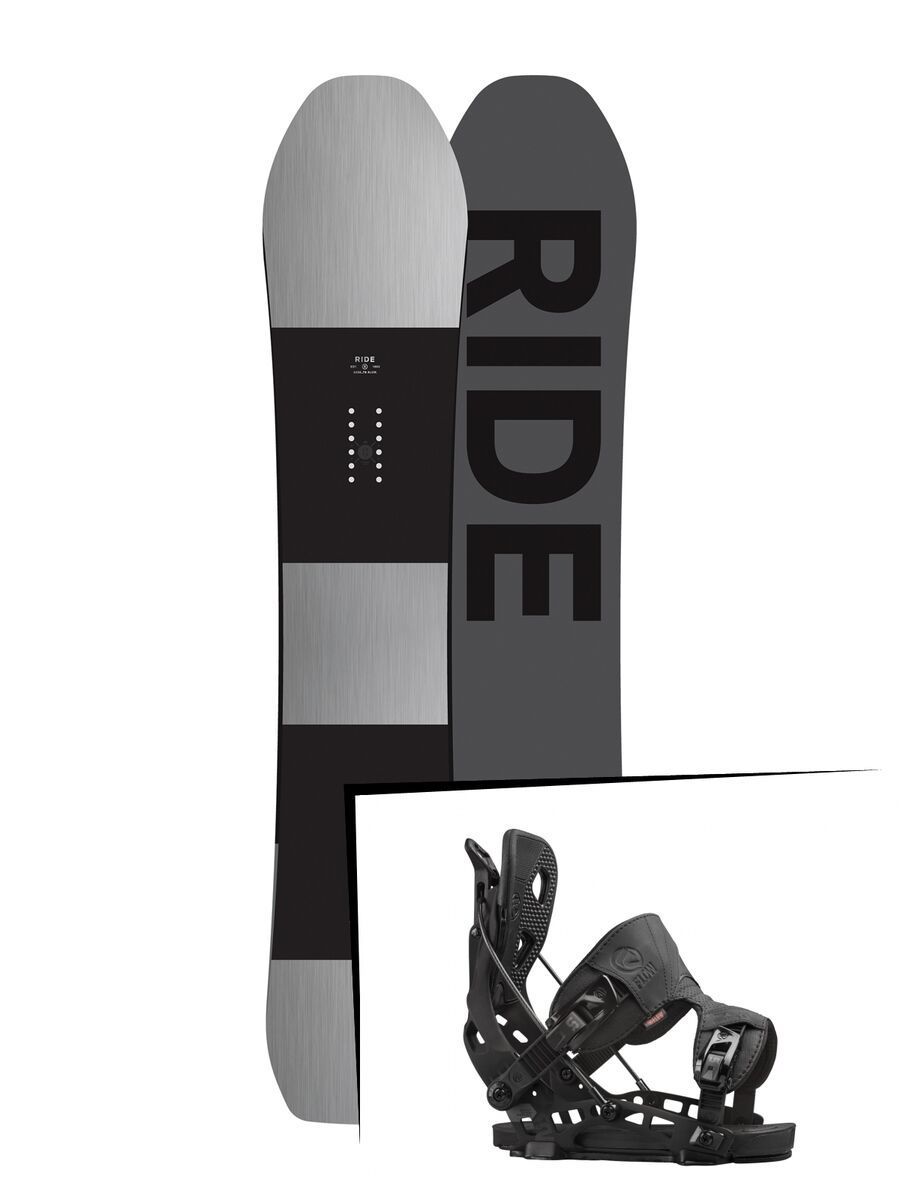 Set: Ride Timeless 2017 + Flow NX2 2016, black - Snowboardset - Bild 1