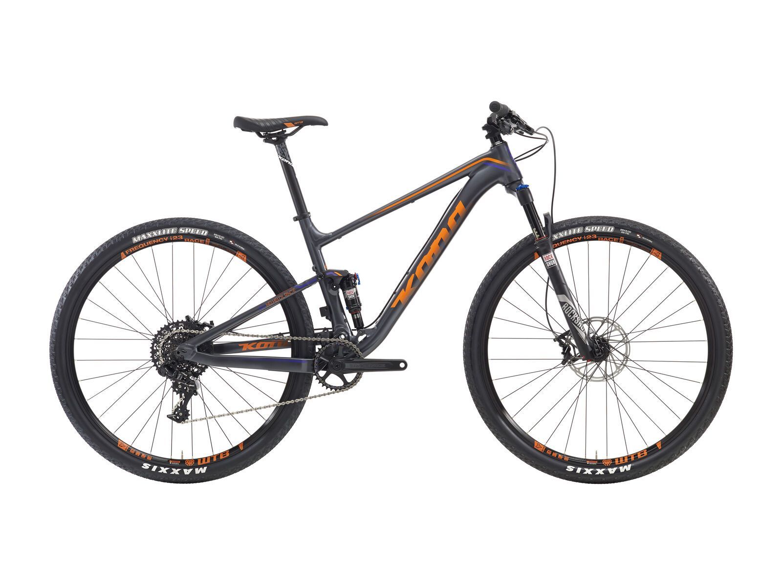 Kona Hei Hei DL Race, matt charcoal w/ team orange & purple decals - Bild 1