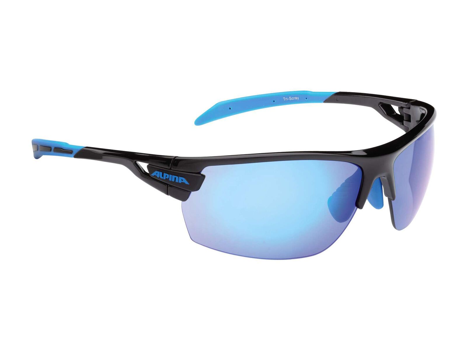 Alpina Tri-Scray S inkl. Wechselscheibe, black cyan/Lens: ceramic mirror blue - Bild 1