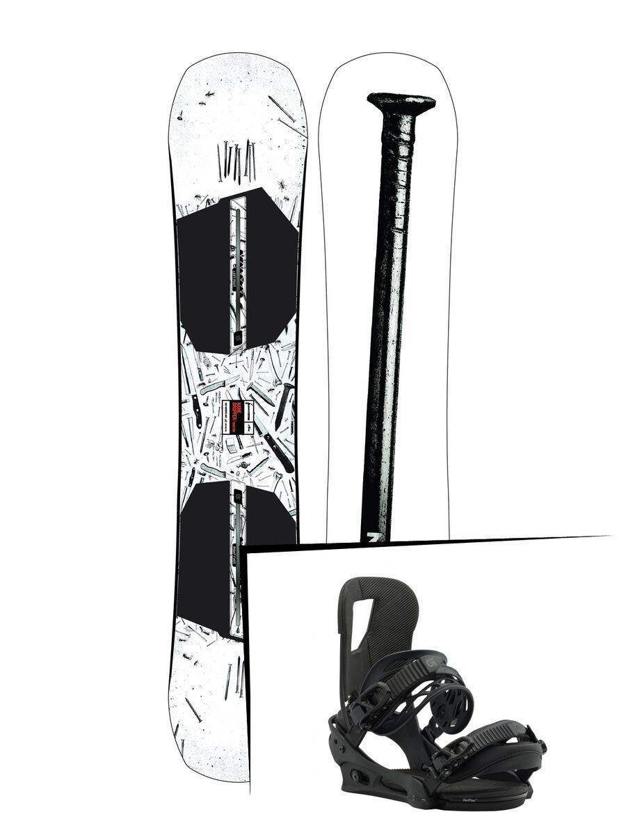 Set: Burton Name Dropper 2019 + Burton Cartel black matte - Bild 1