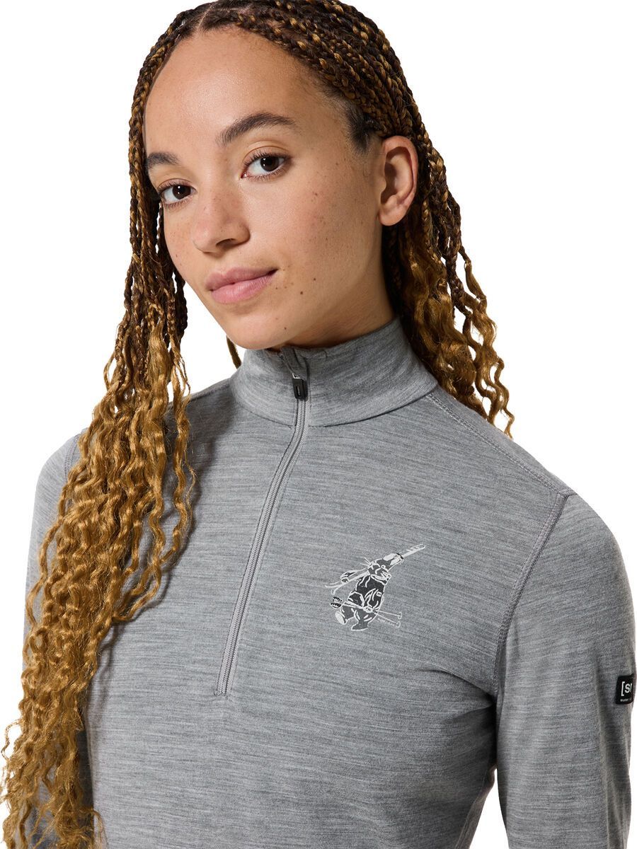 super.natural Tundra175 Zip 1/4 Bunny Damen, cashmere grey melange/various - Bild 4