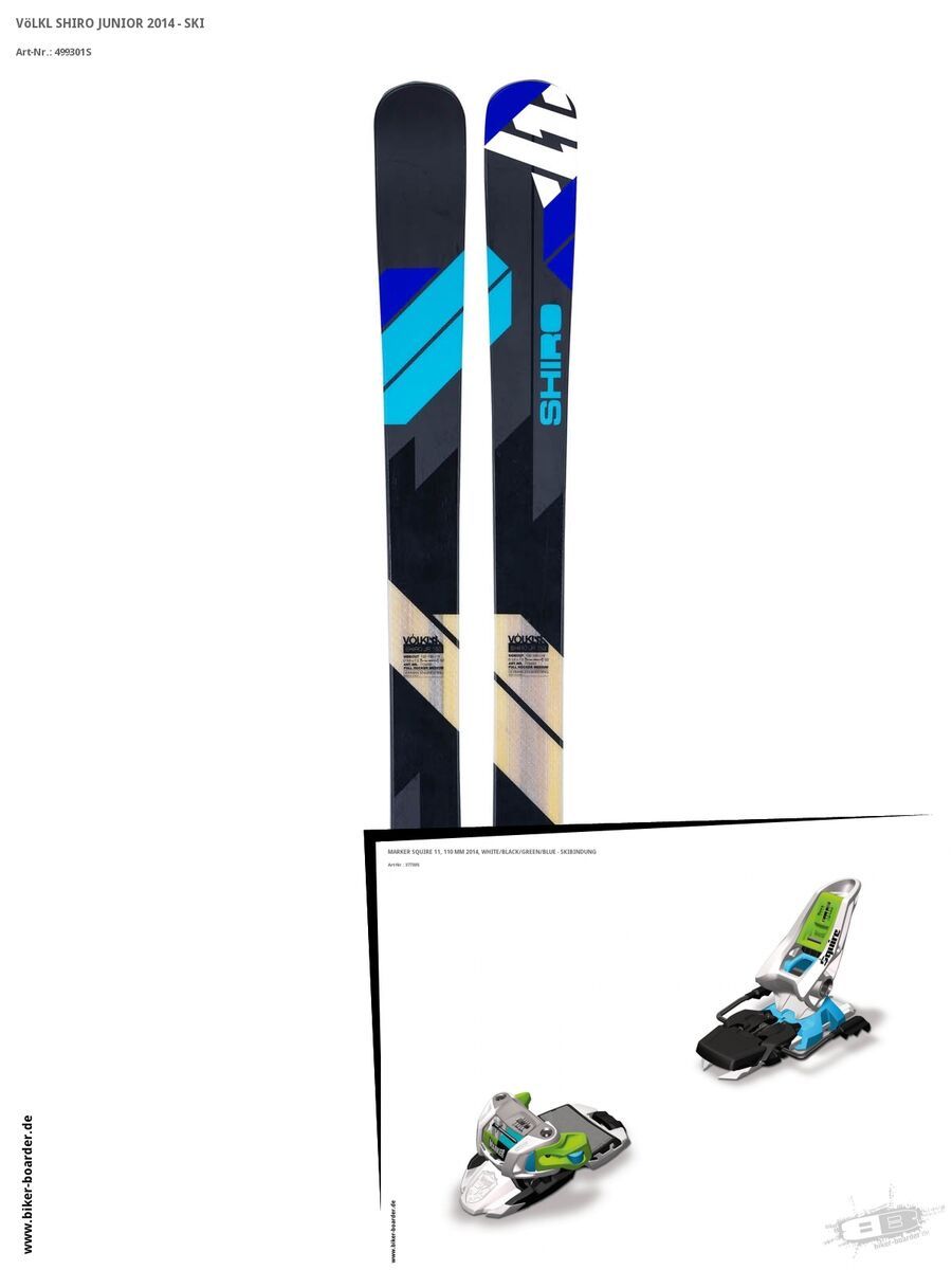 Völkl Set: Shiro Junior 2014 + Marker Squire 11 - Bild 1