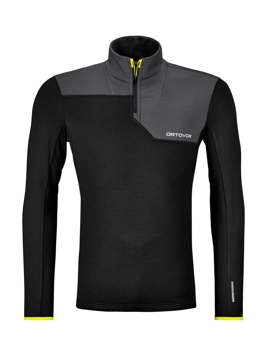 Ortovox Merino Fleece Light Zip Neck M, black raven - Bild 1
