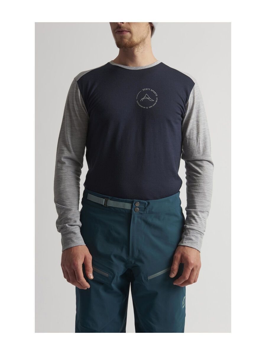 Scott Defined Merino L/SL Men's Shirt, dark blue/light grey melange - Bild 6