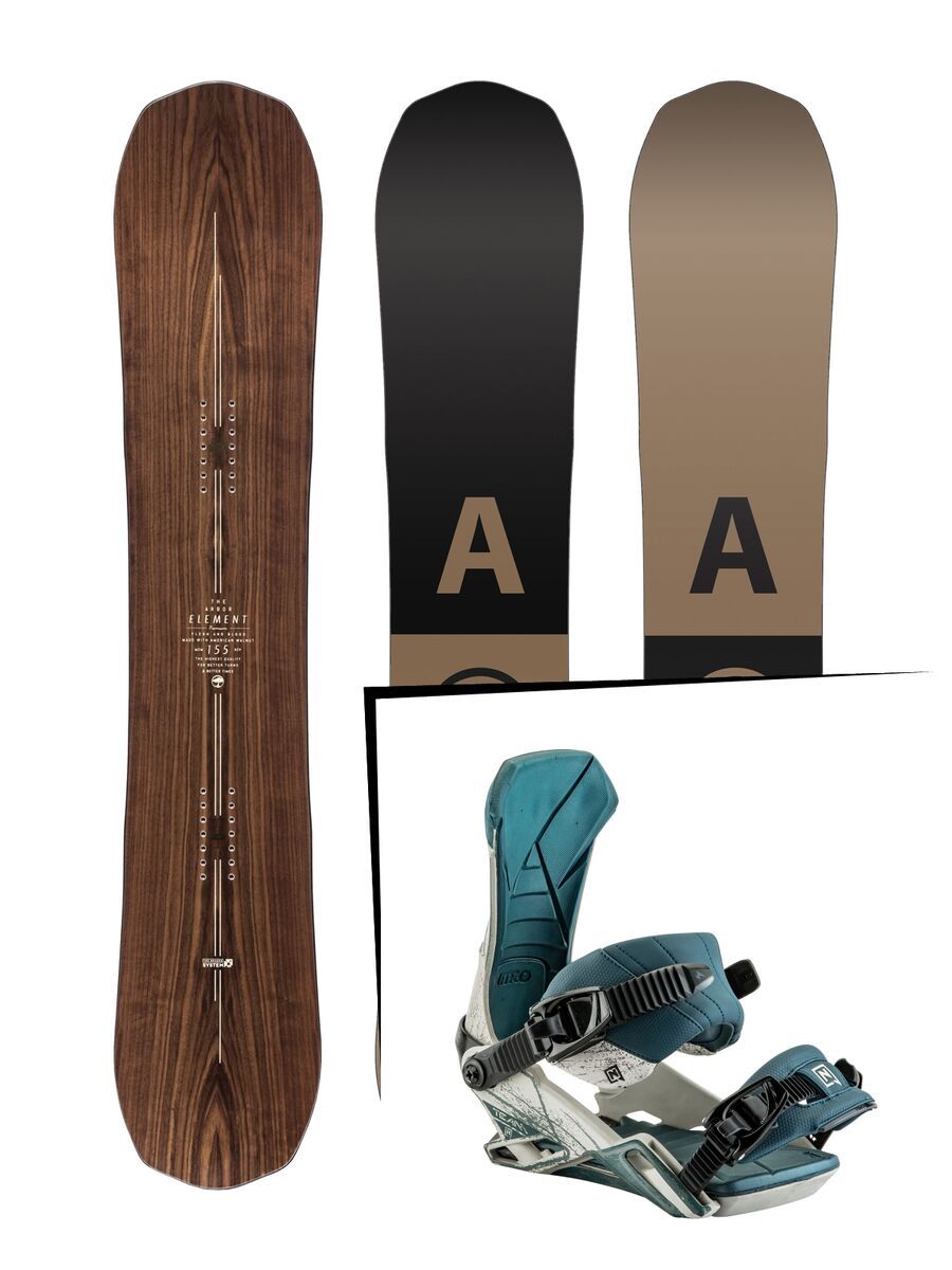 Set: Arbor Element Premium 2017 + Nitro Team 2017, wolfpack white - Snowboardset - Bild 1