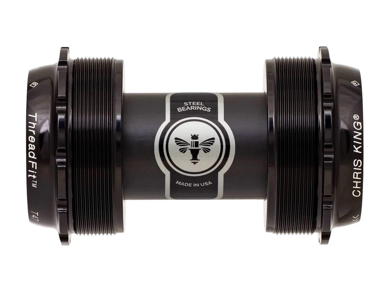 Chris King ThreadFit T47 24x - Edelstahl, black - Bild 1