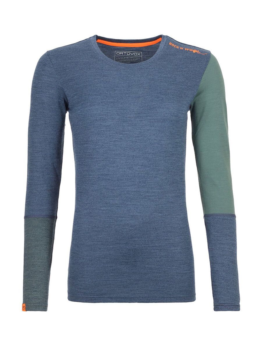 Ortovox 185 Merino Rock'n'Wool Long Sleeve W, night blue blend - Bild 1