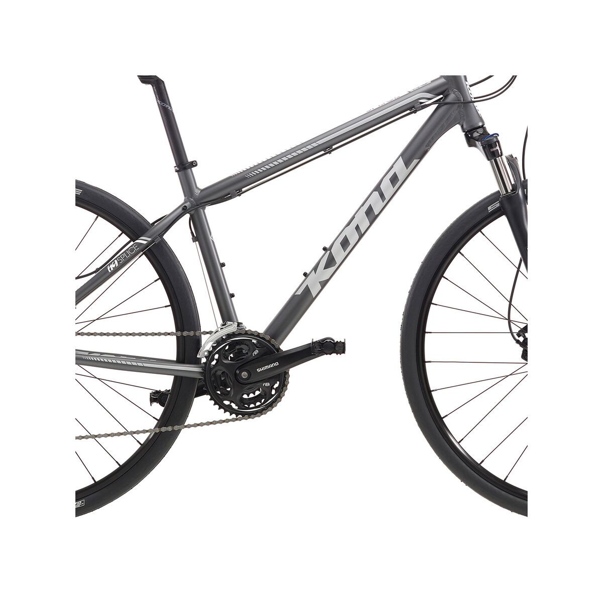 Kona Splice, matt charcoal w/ silver & white decals - Bild 3