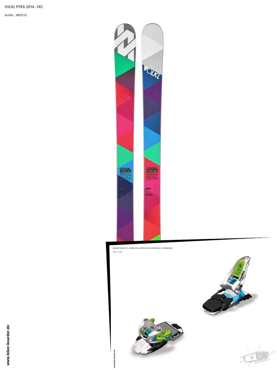 Völkl Set: Pyra 2014 + Marker Squire 11 - Bild 1