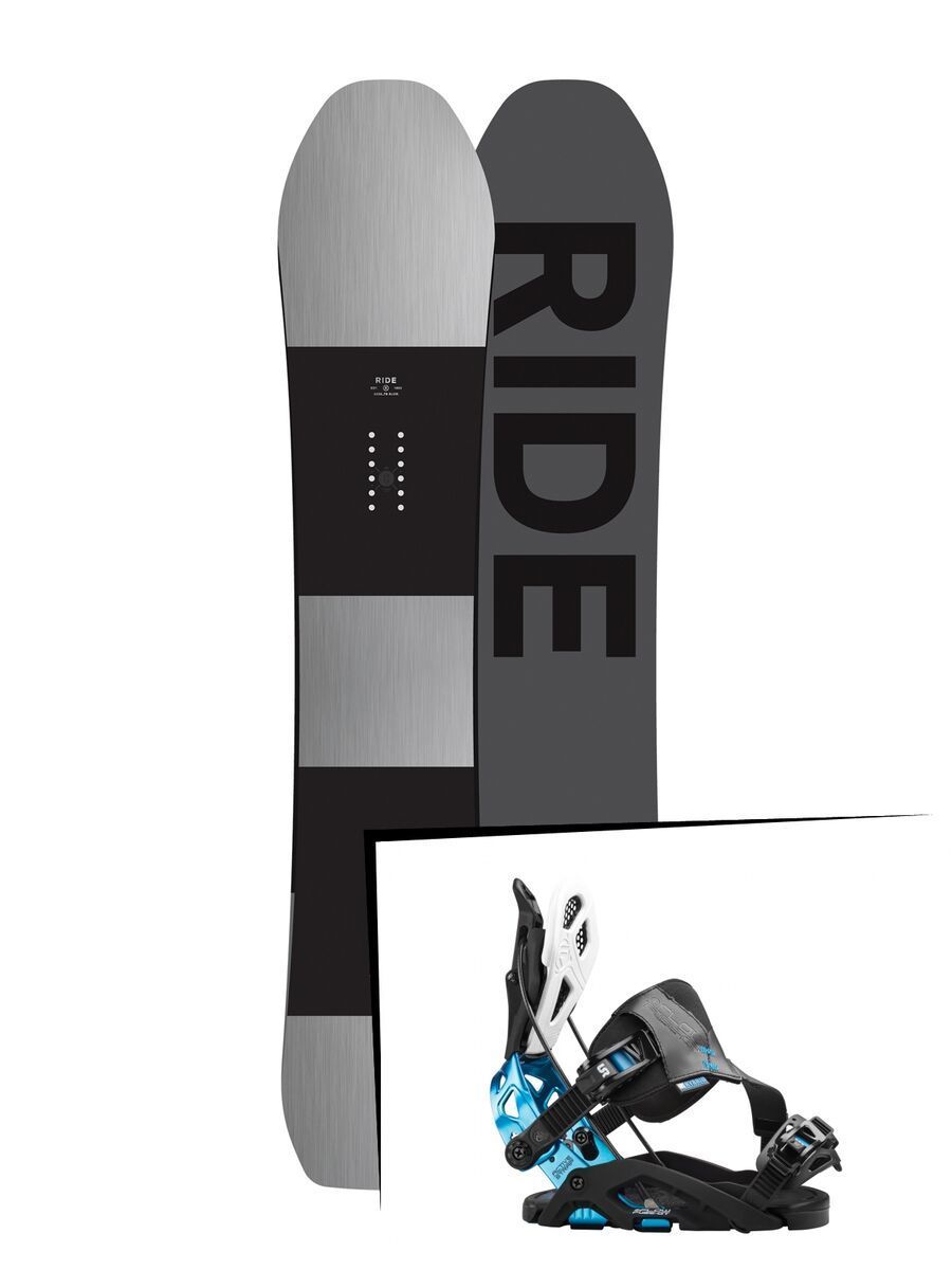 Set: Ride Timeless 2017 + Flow Fuse-GT Hybrid 2016, black/blue - Snowboardset - Bild 1