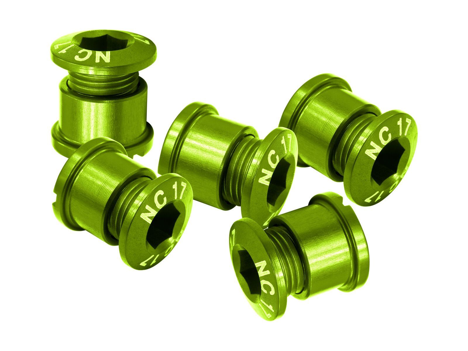 NC-17 Kettenblattschraube 4/5 Loch, green - Bild 1