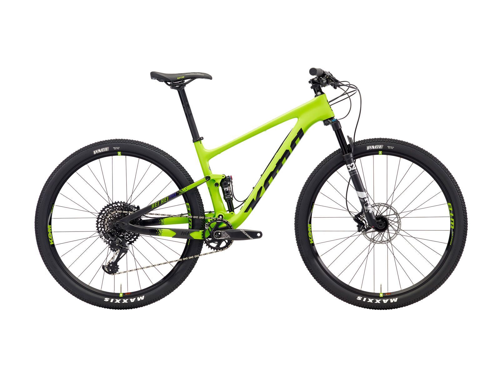 Kona Hei Hei Race DL, matt lime & black w/ black, purple & lime decals - Bild 1