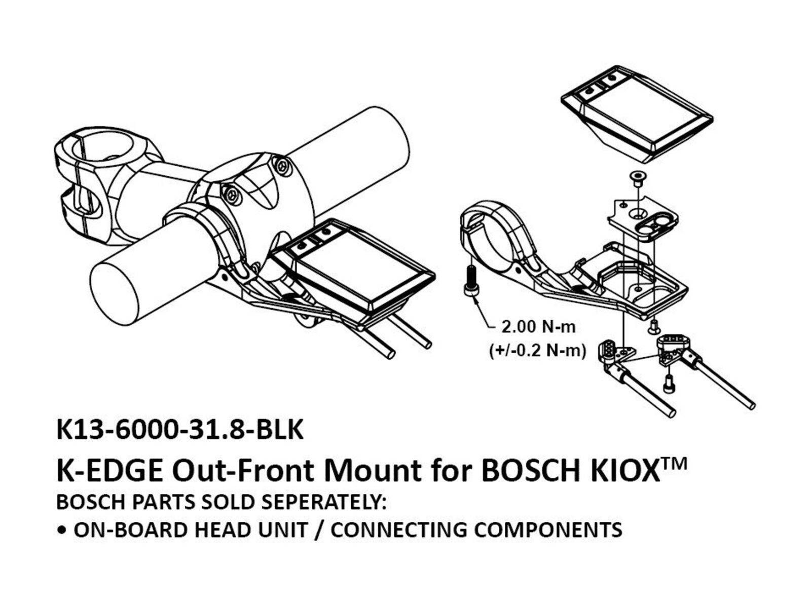 K-Edge Bosch Kiox Out Front Mount, black - Bild 6