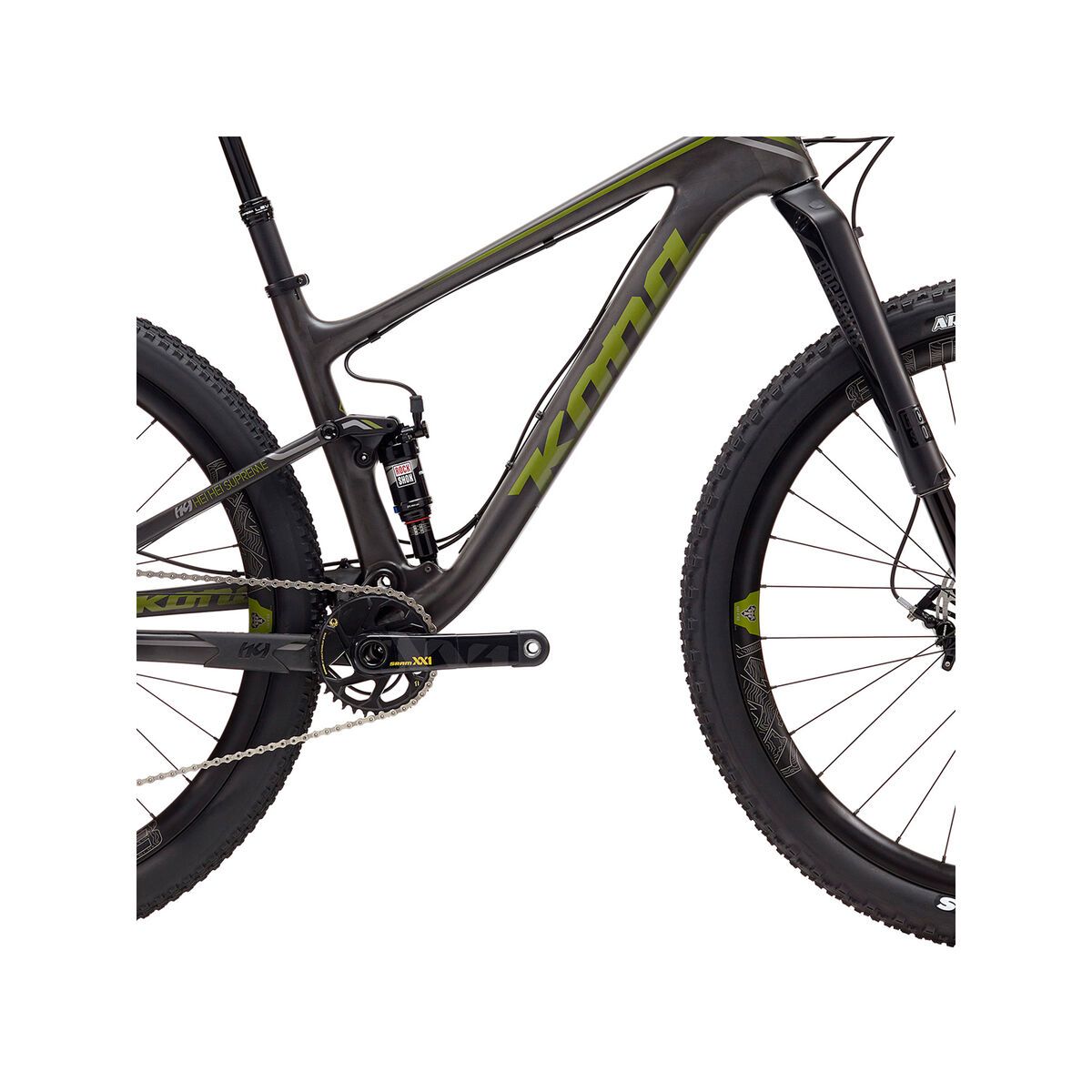 Kona Hei Hei Supreme, matt carbon/green/silver - Bild 3