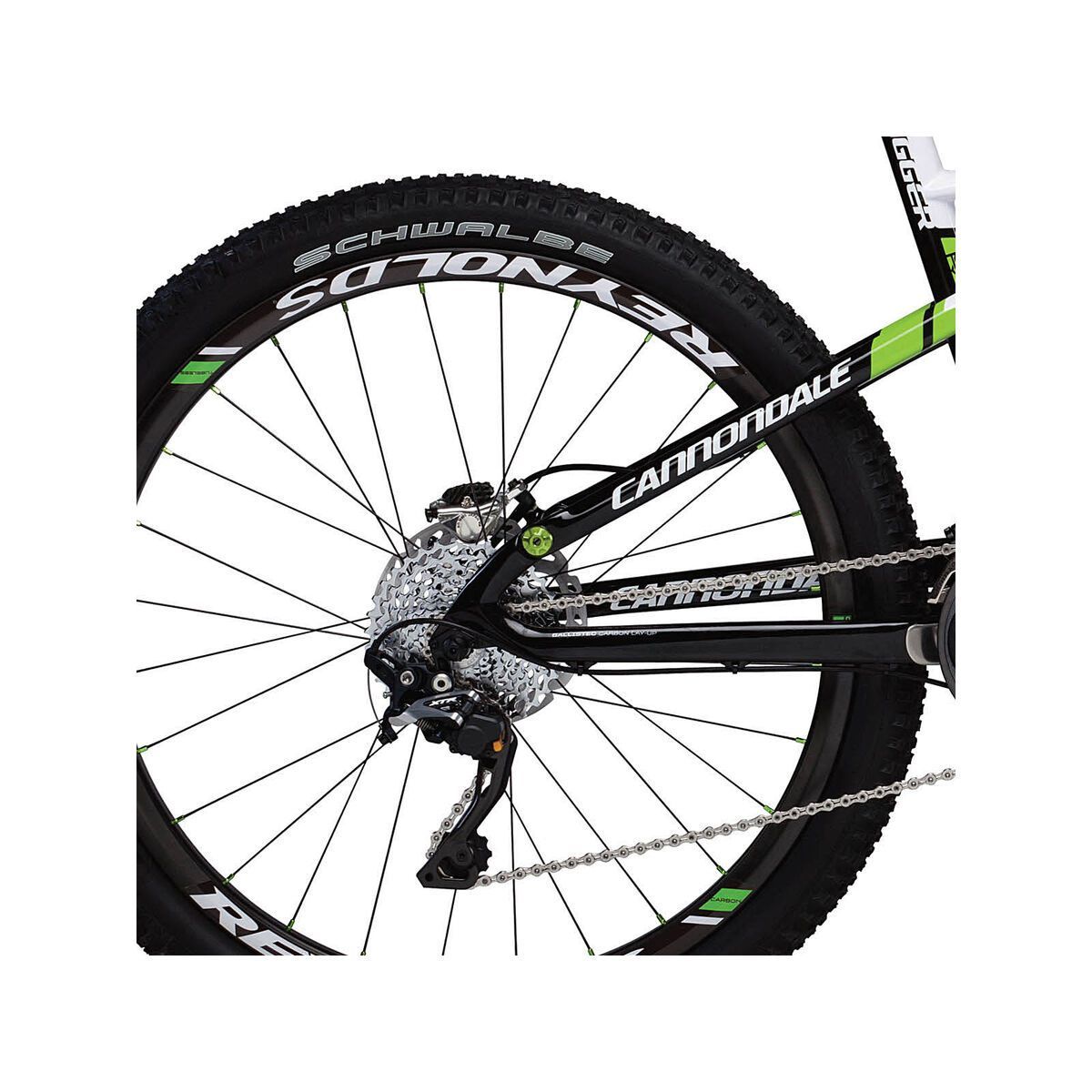 *** 2. Wahl *** Cannondale Trigger Carbon 1 2013, exposed carbon w/ magnesium white and bersker green accents gloss - Mountainbike | Rahmenhöhe M // 45,7 cm - Bild 4