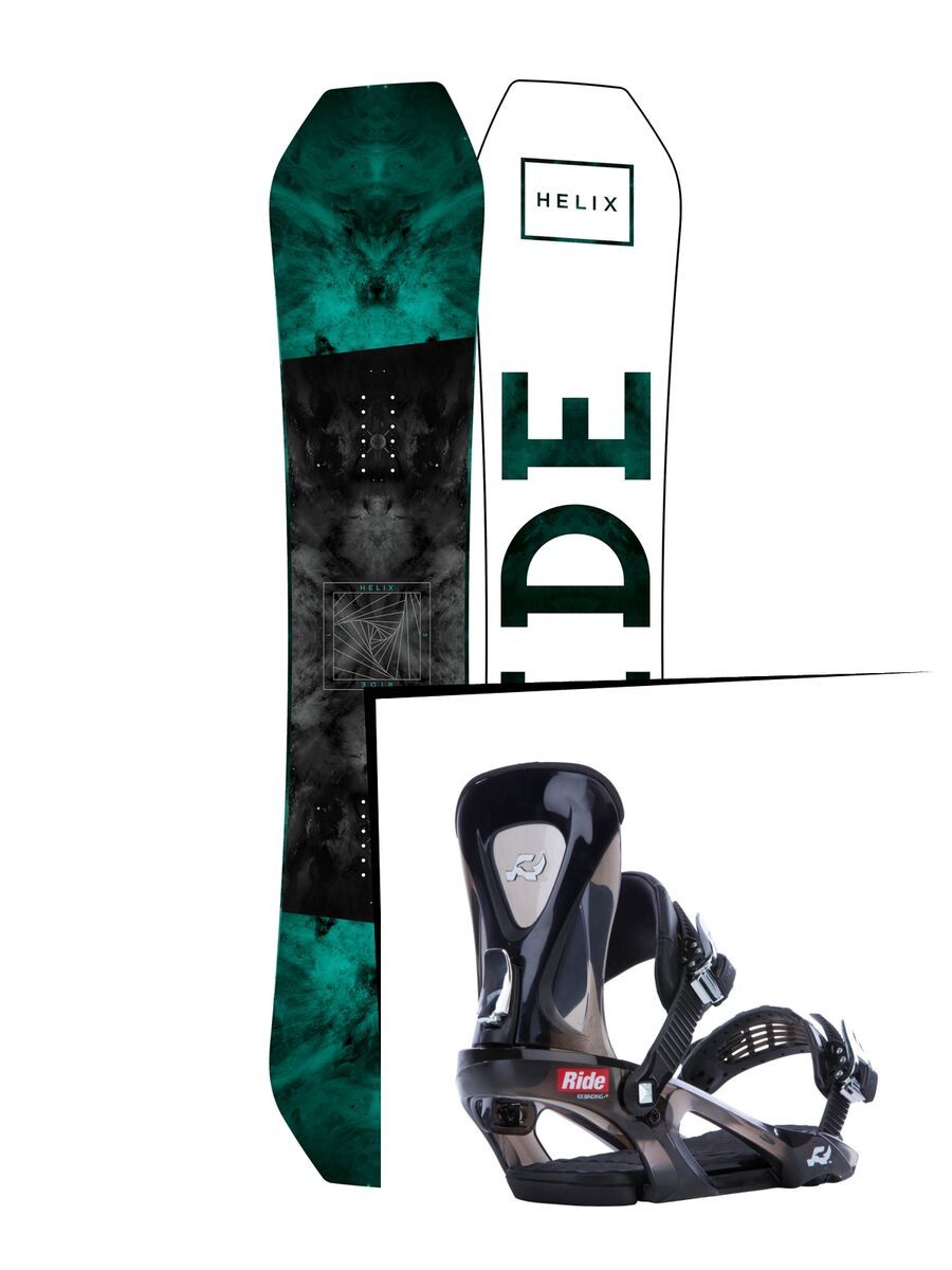 Set: Ride Helix 2017 + Ride KX 2015, black - Snowboardset - Bild 1