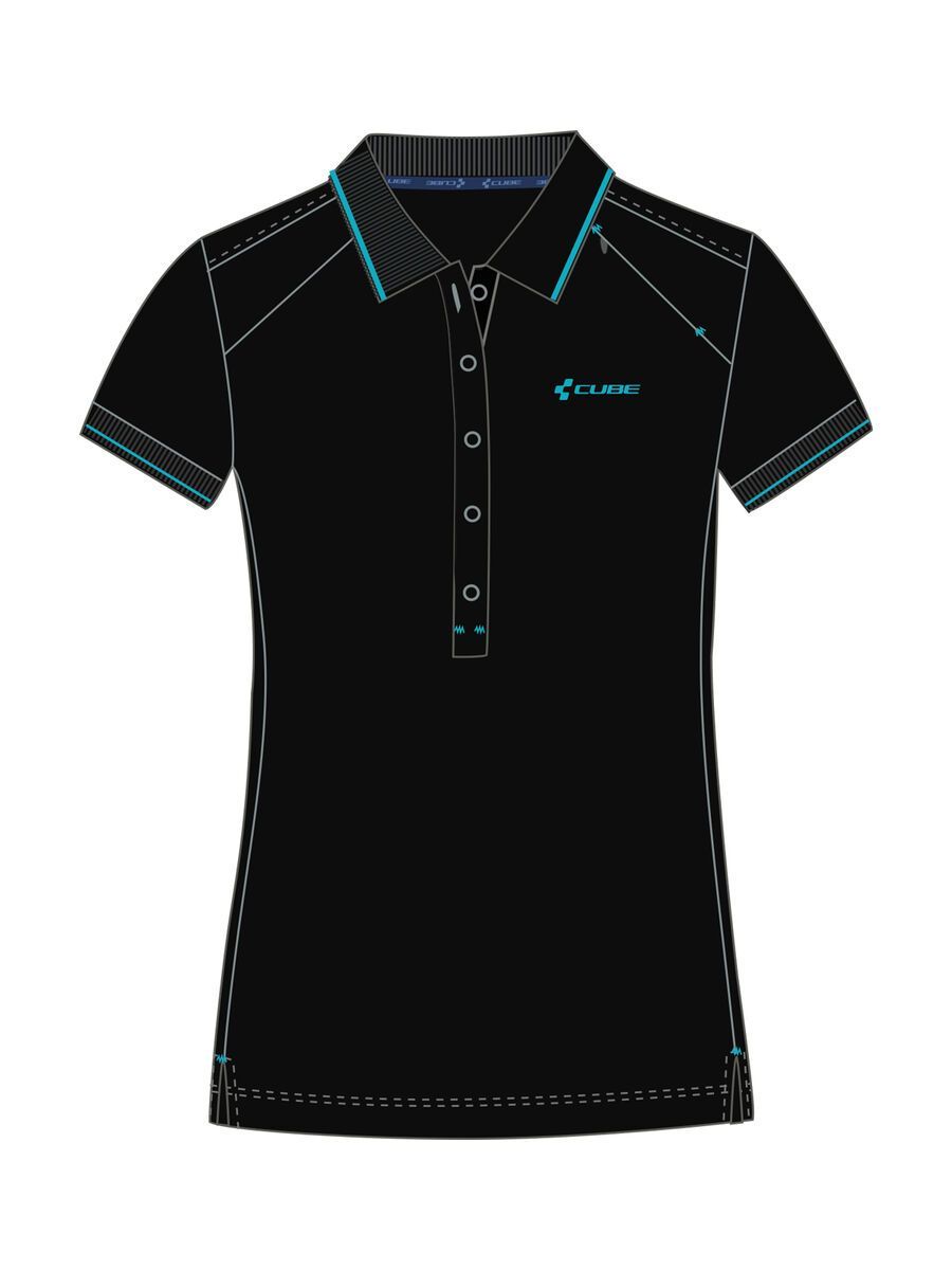 Cube WLS Polo Shirt Classic, black´n´blue - Bild 1