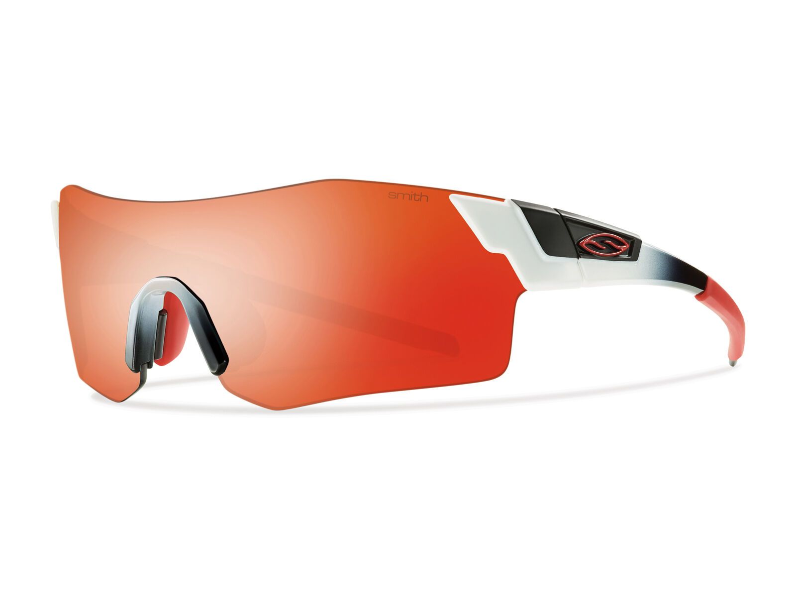 Smith Pivlock Arena inkl. Wechselscheibe, white red fade/Lens: red mirror - Bild 1