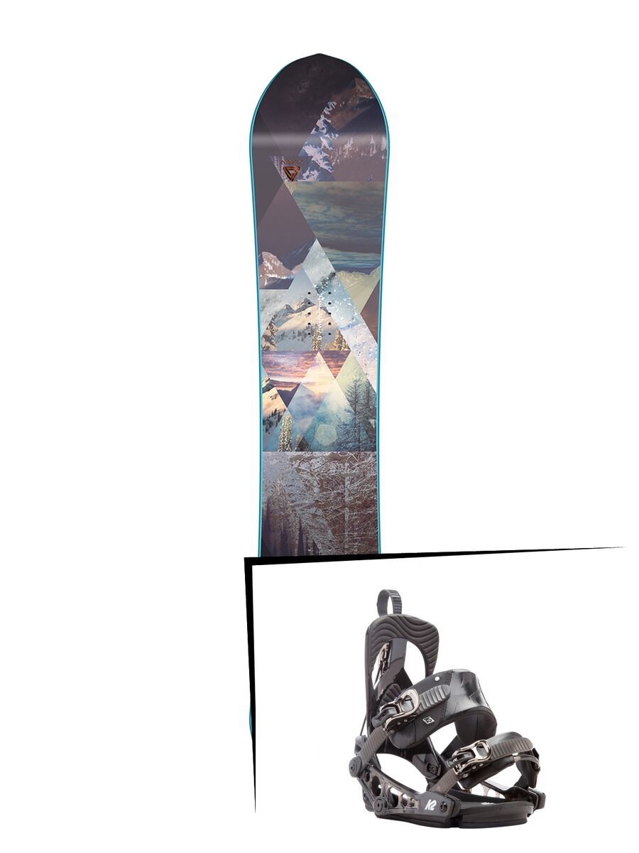 Set: Nitro Victoria 2017 + K2 Cinch Tryst 2017, black - Snowboardset - Bild 1