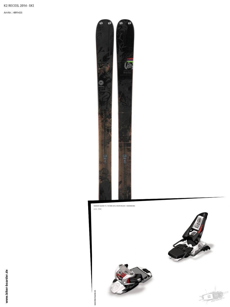 K2 SKI Set: Recoil 2014 + Marker Squire 11 - Bild 1