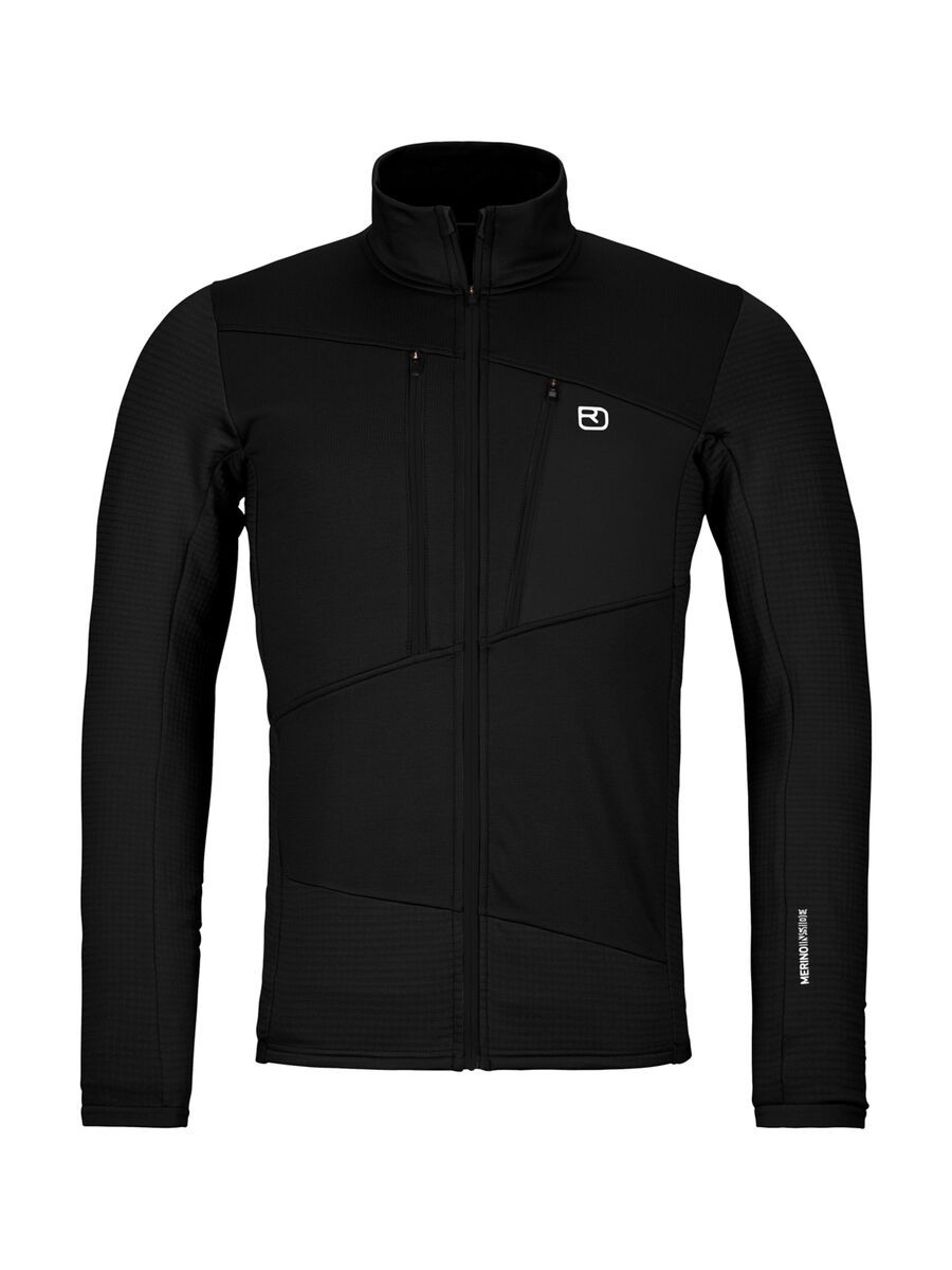 Ortovox Merino Fleece Grid Jacket M, black raven - Bild 1
